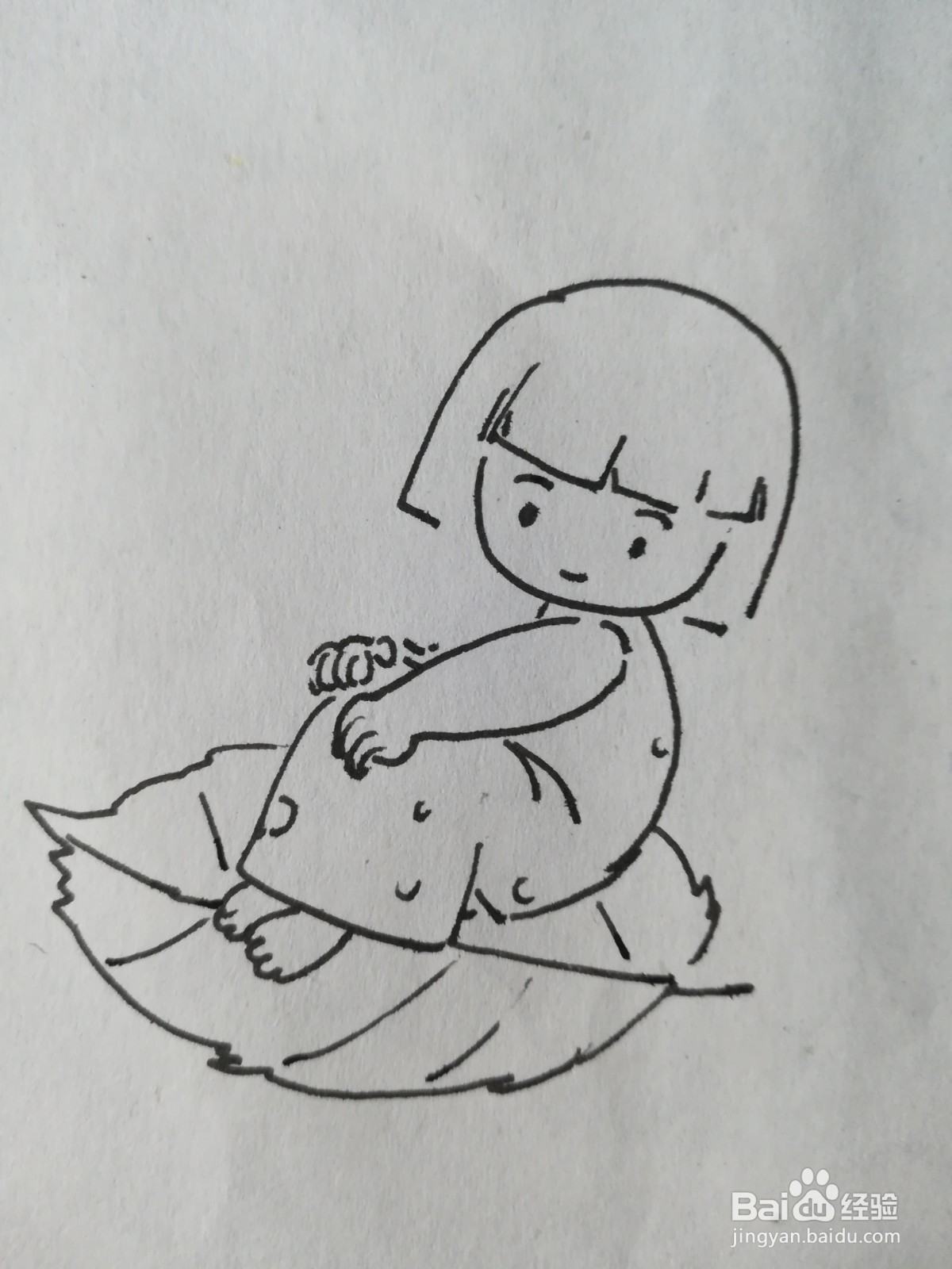 如何画简单的拇指姑娘