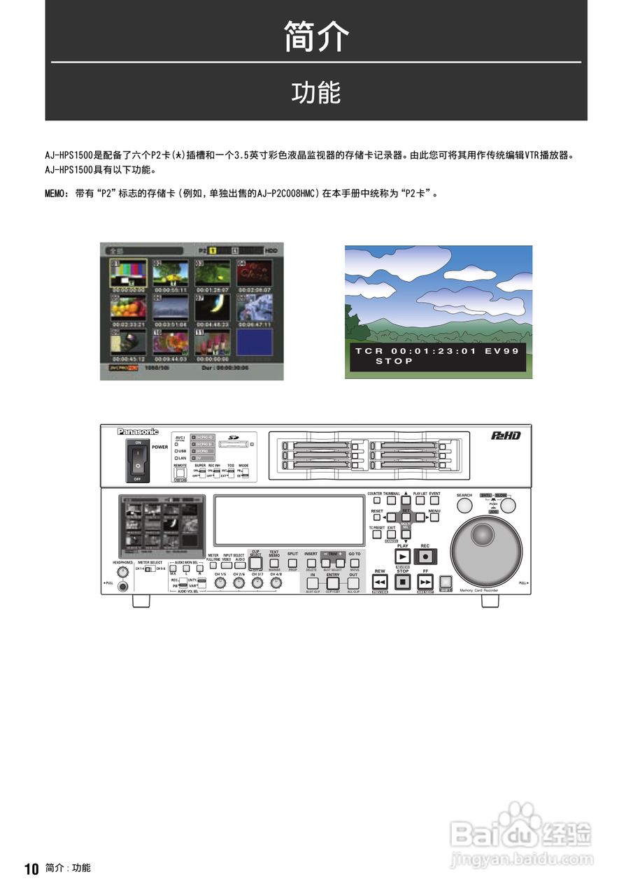 松下 AJ-HPS1500MC编辑录放机操作手册:[1]