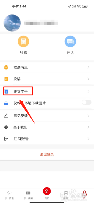 新宁德如何进行设置正文字号