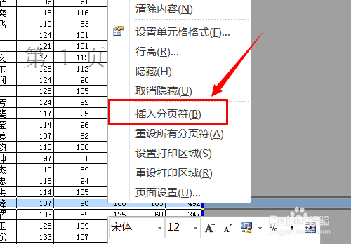 Excel如何插入分页符
