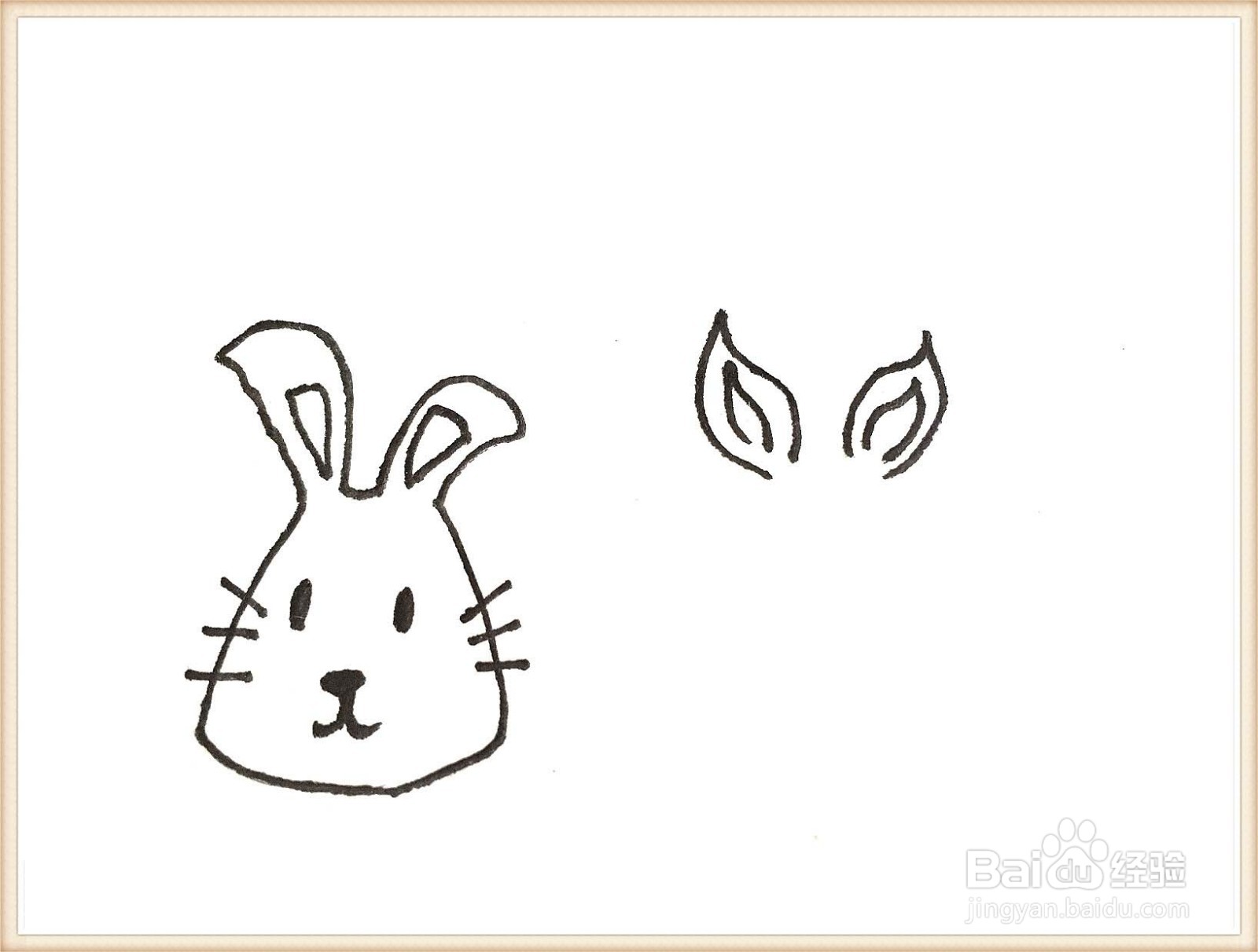 一笔一笔教你画卡通兔头简笔画