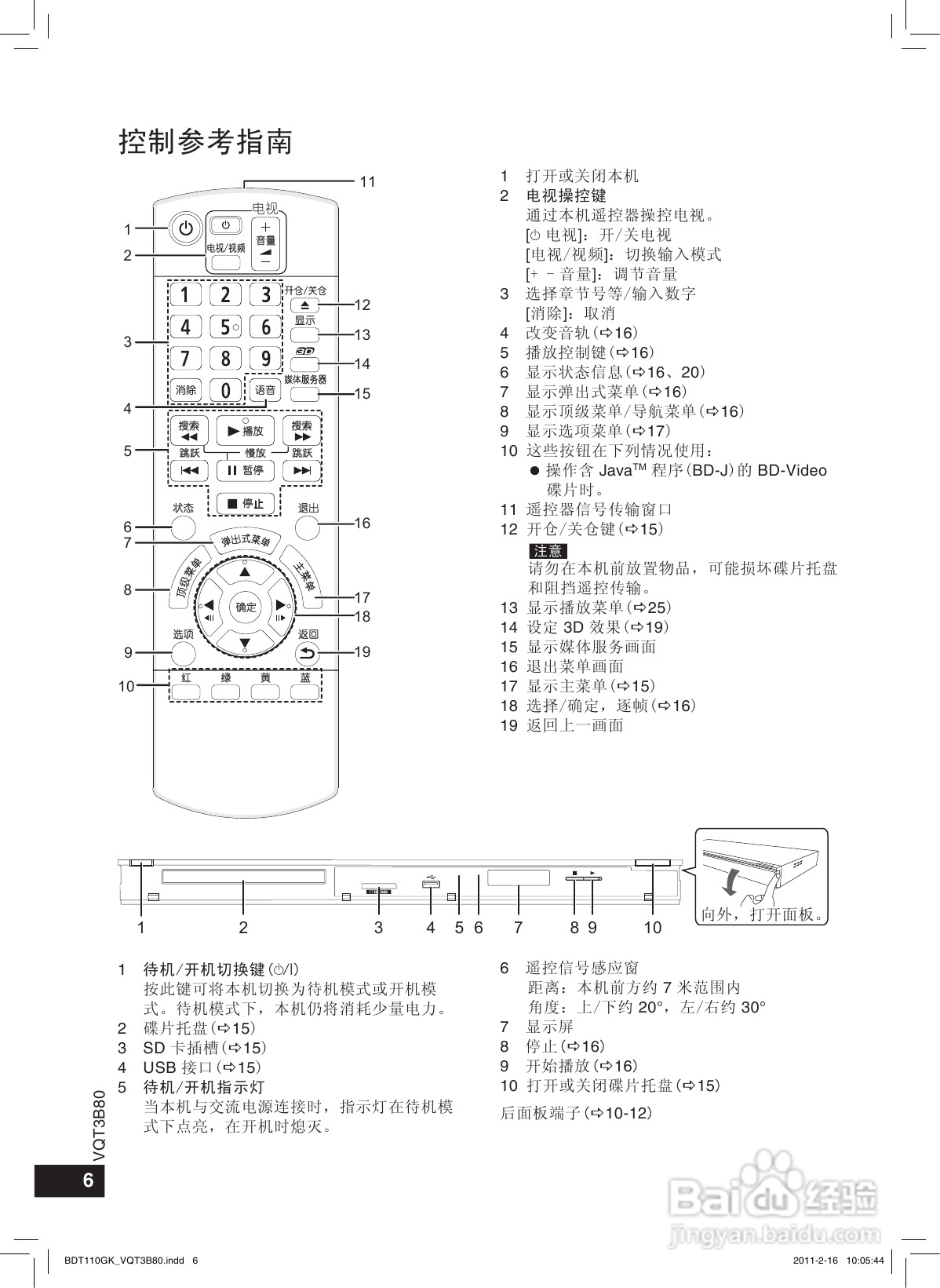 松下DMP-BDT110蓝光播放机使用说明书:[1]