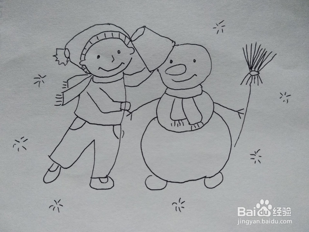 冬天来了简笔画步骤