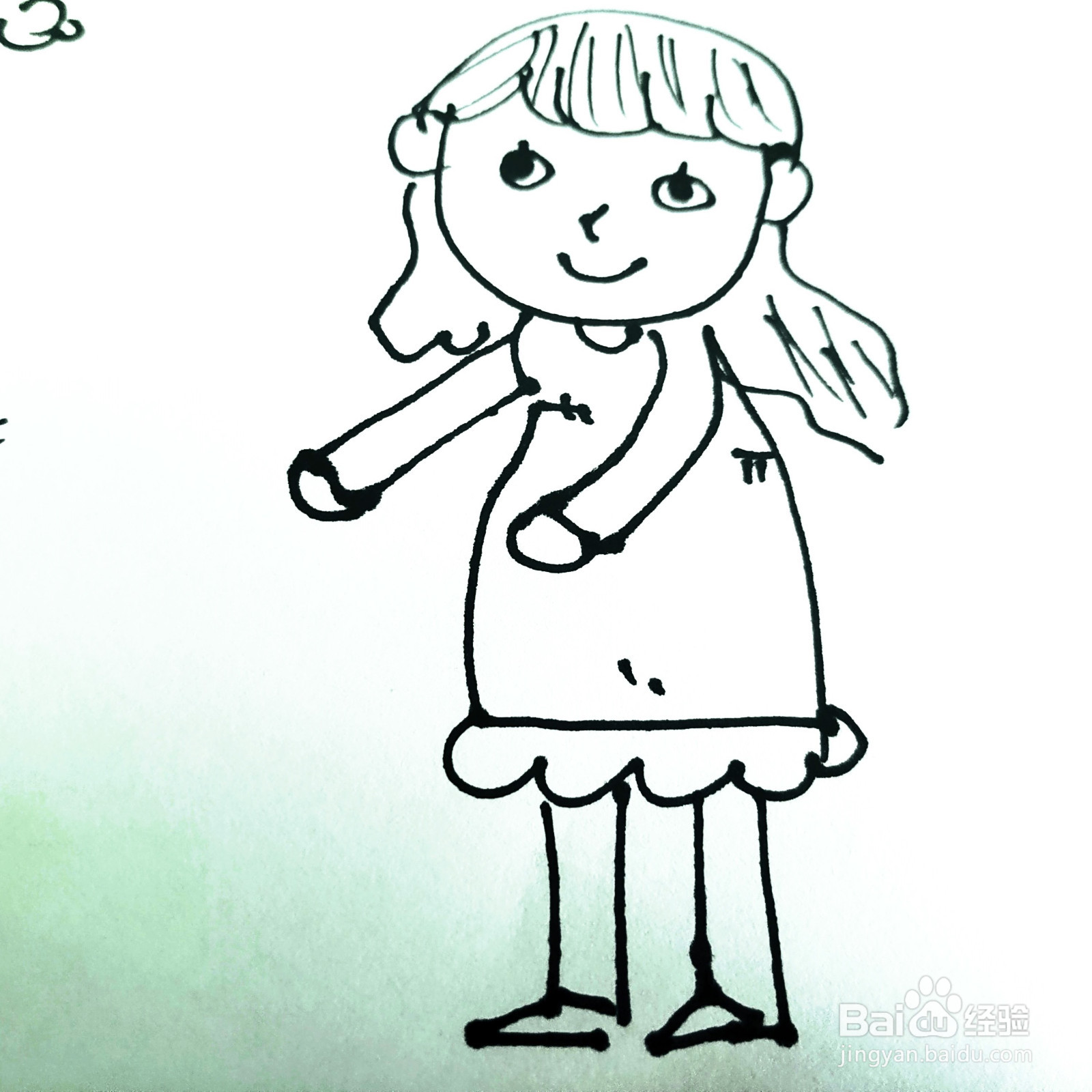 我们如何来画一位卡通妈妈和孩子的简笔画呢