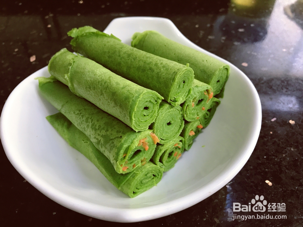 简单好吃的菠菜鸡蛋卷饼