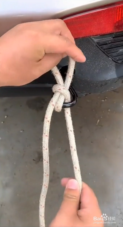 如何打拖车的绳结?