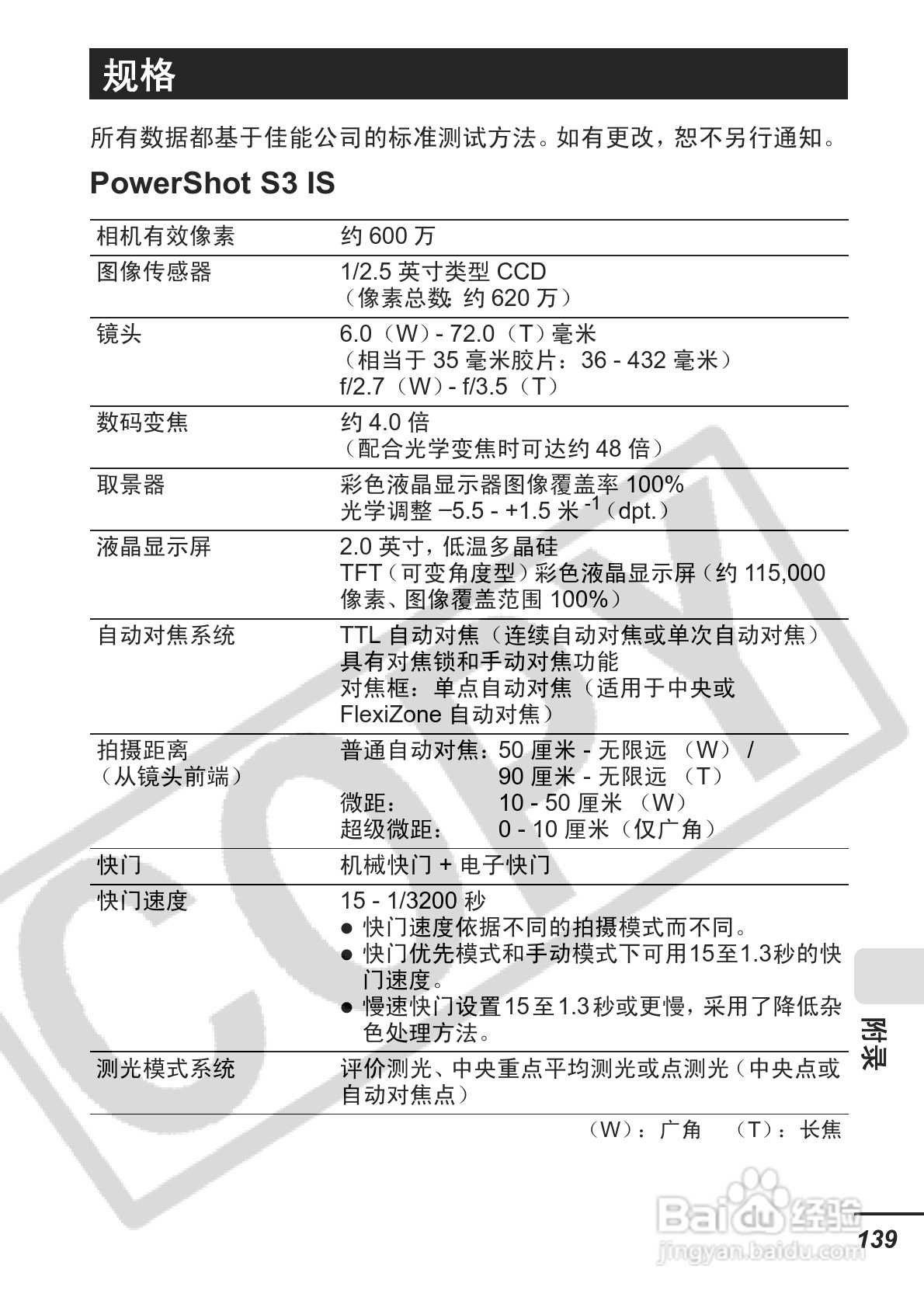 佳能PowerShot S3 IS数码相机使用说明书:[15]