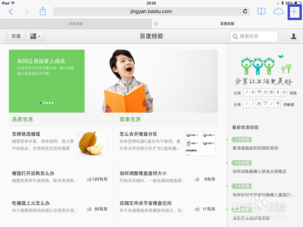 iPad Safari特殊标签功能