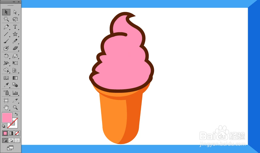 怎样在illustrator中绘制甜筒小图标