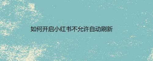 如何开启小红书不允许自动刷新