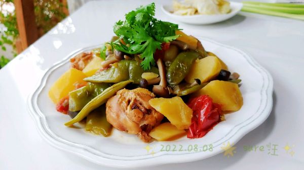 菇茄肉酱焖豆豆