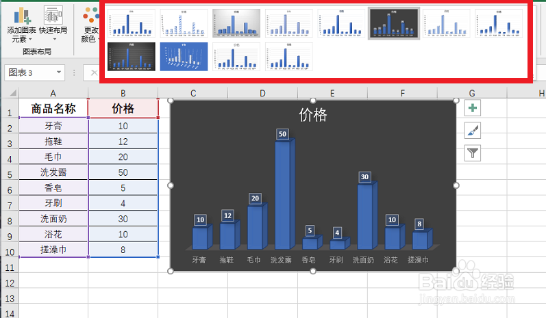 Excel表格中如何制作柱状图表