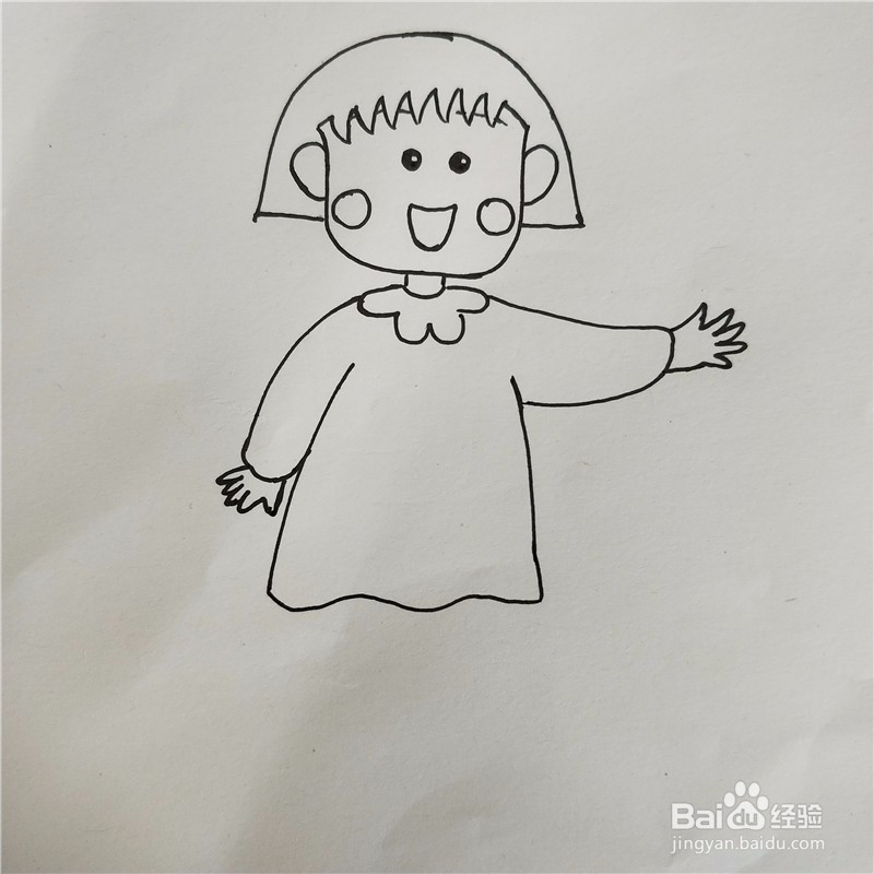 怎么画樱桃小丸子的简笔画?