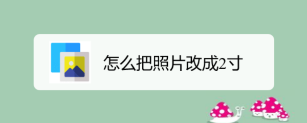 怎么把照片改成2寸