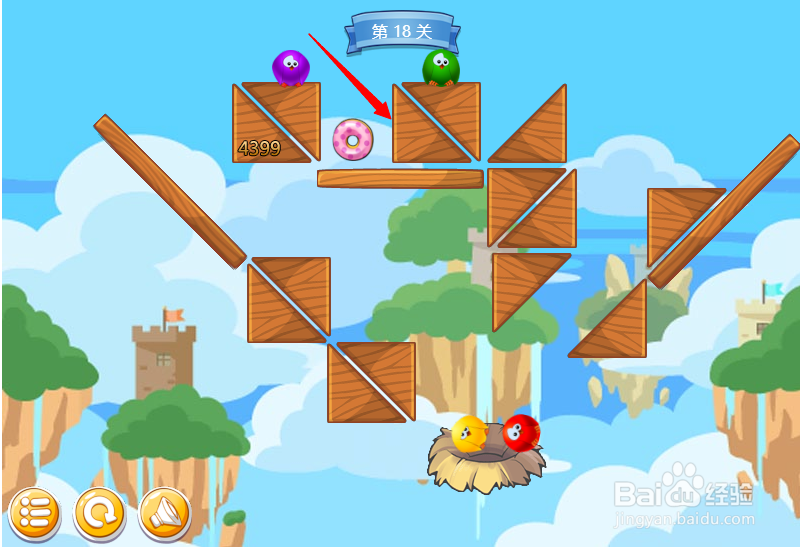 小游戏泡泡鸟历险记第18关