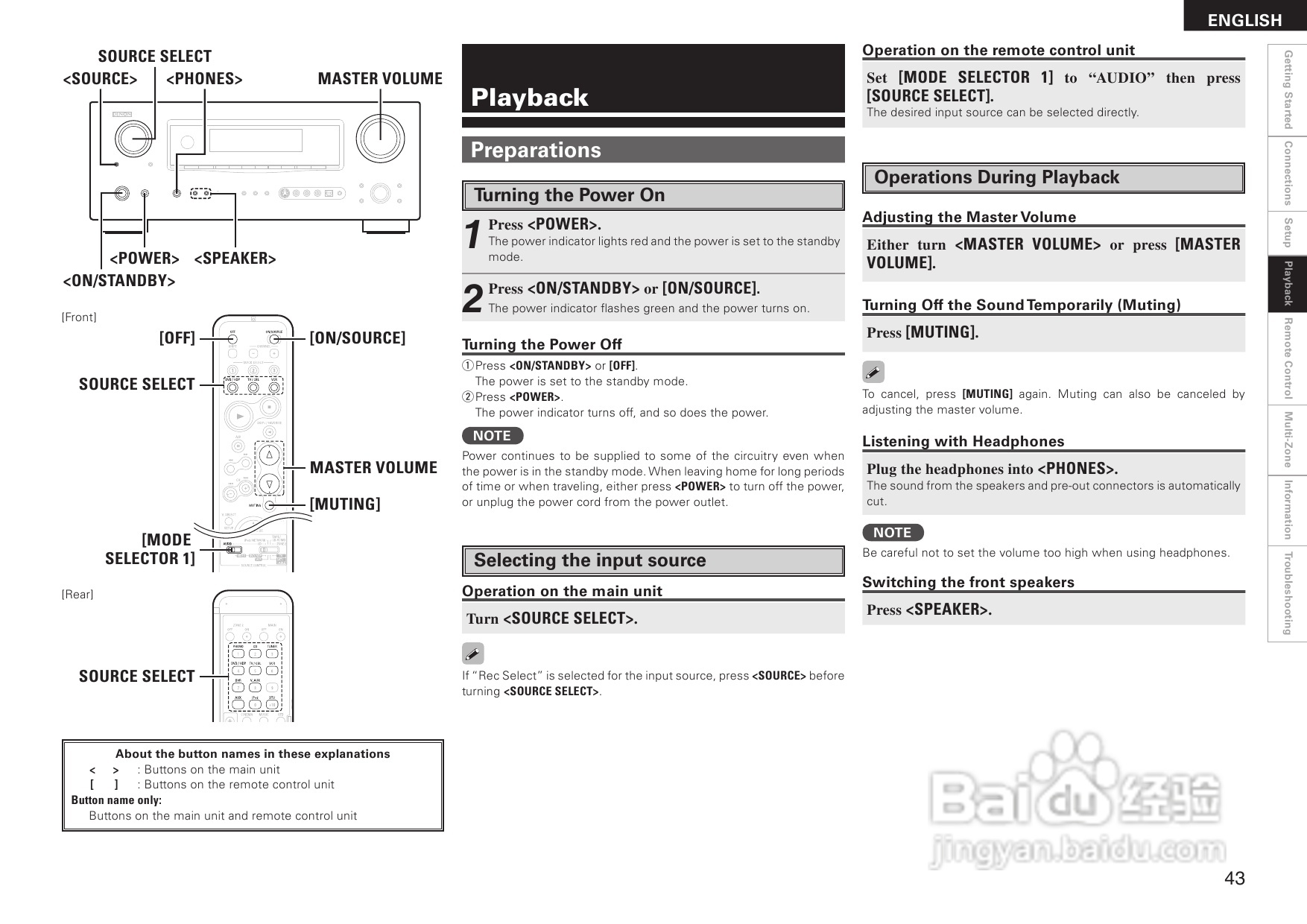 DENON AVR-2308音箱功放用户手册:[3]