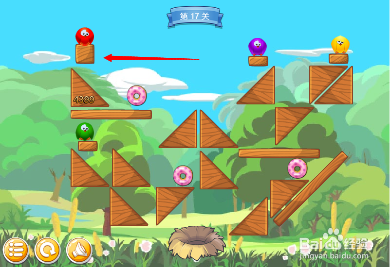 小游戏泡泡鸟历险记第17关