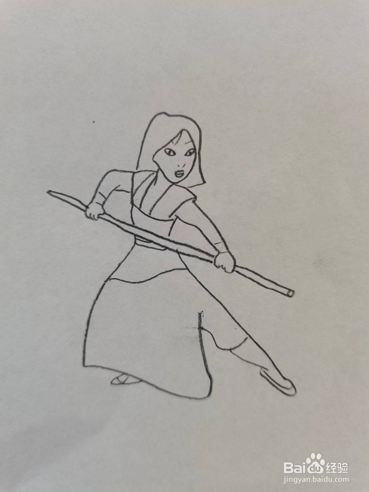 铅笔画女英雄花木兰