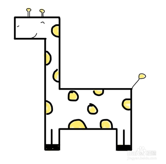 长颈鹿的简笔画