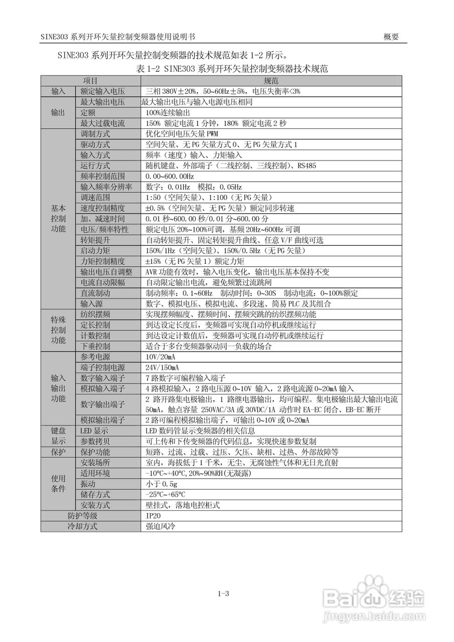 正弦(SINEE)SINE303-400变频器说明书:[2]
