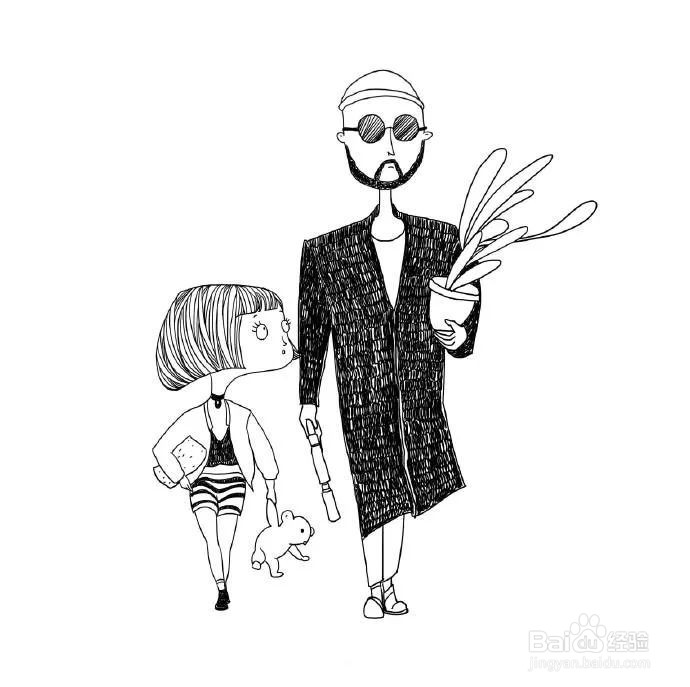如何画这个杀手不太冷的主角