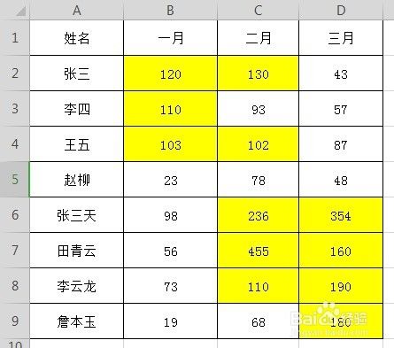 Excel表格中如何找出数据中大于100的数值