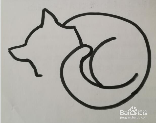 简笔画 如何画一只睡在书上猫