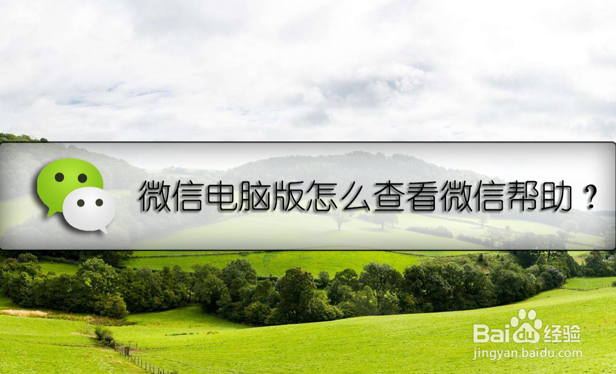 微信电脑版怎么查看微信帮助