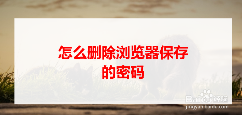 <b>怎么删除浏览器保存的密码</b>