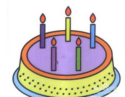 教你简笔画生日蛋糕
