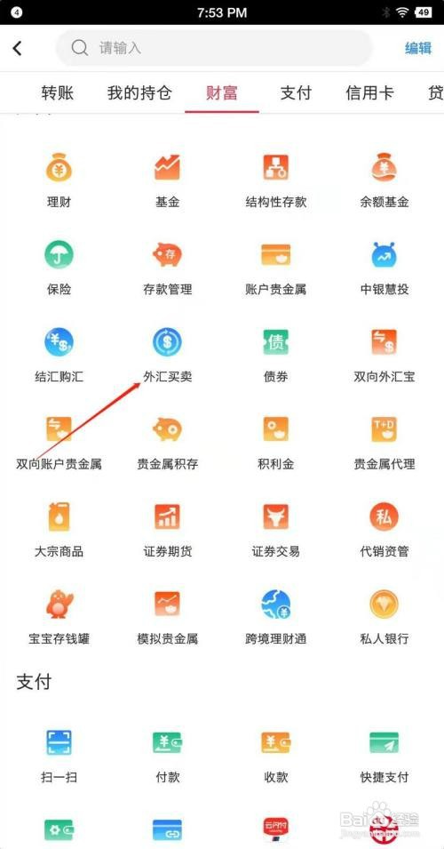 如何打开中国银行手机app外汇买卖