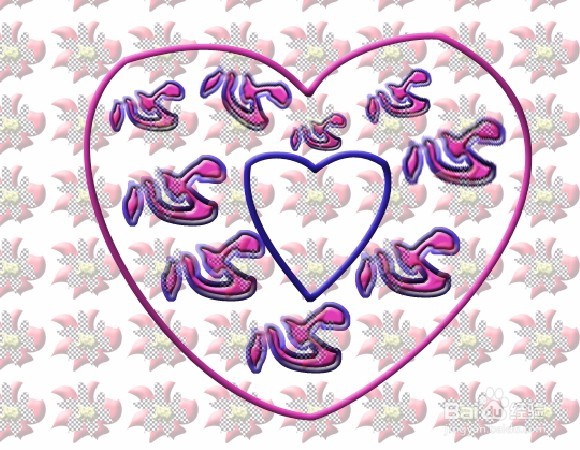 ps制作文字心形