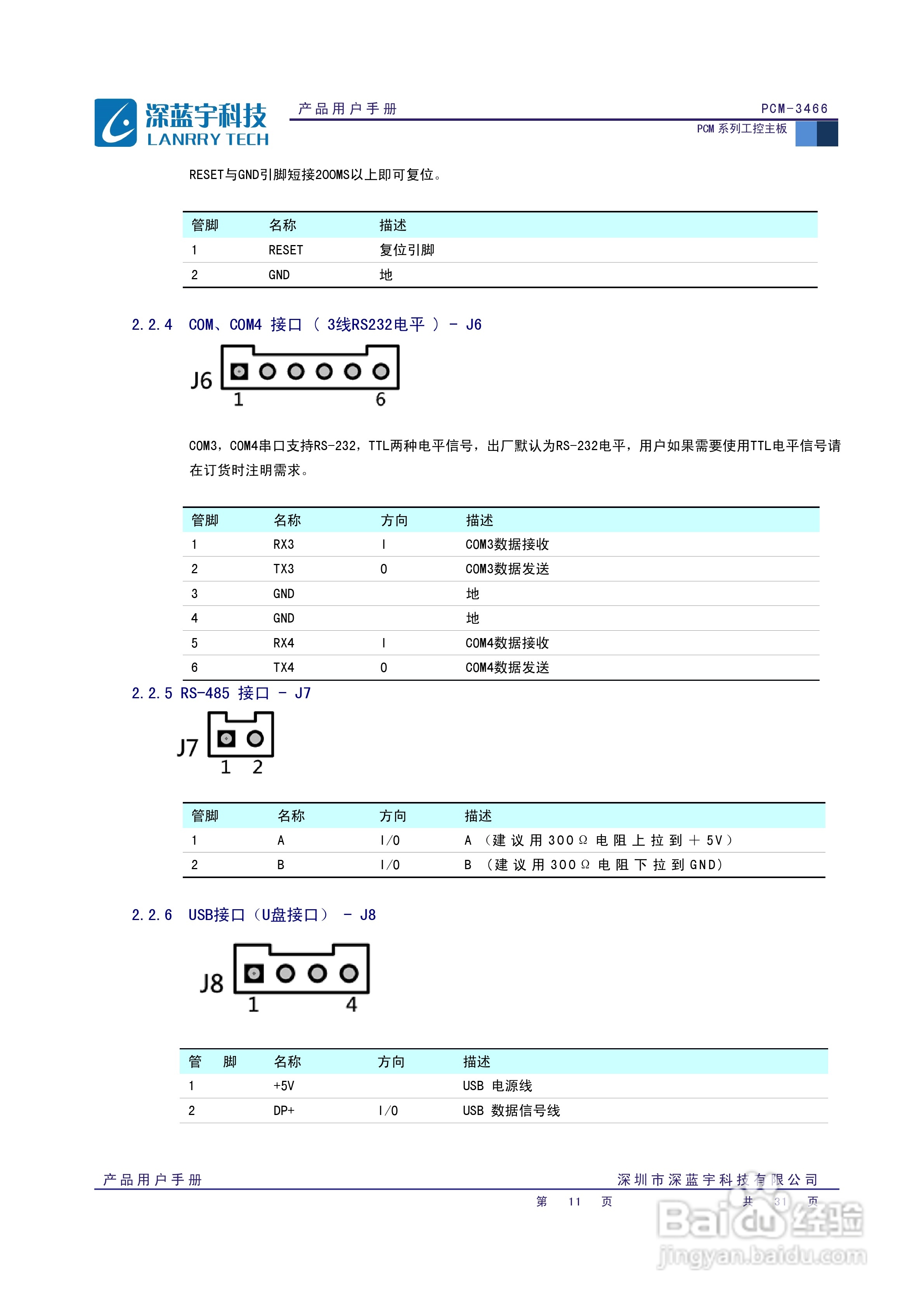 深蓝宇PCM-3466工业主板用户手册:[2]