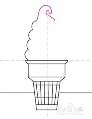 如何画蛋筒冰淇淋