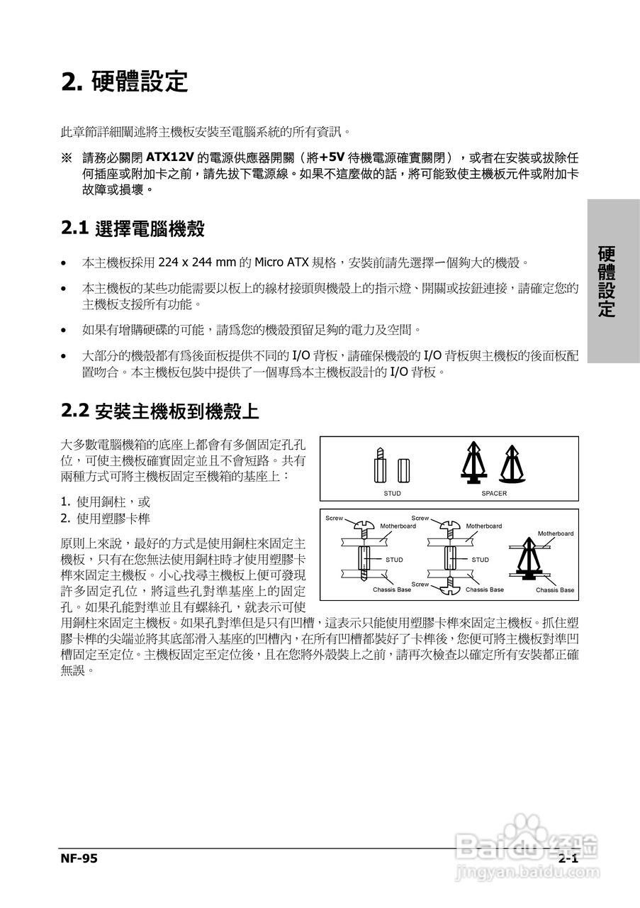 升技NF-95主板使用说明书:[1]