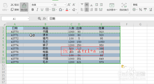 在表格中怎么给单调的表格进行隔行填充颜色