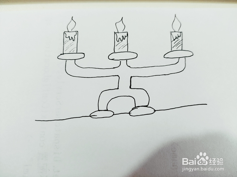 古代的点灯蜡烛简笔画怎么画呢