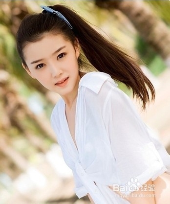 少女系唯美露额长发发型 无刘海突出精致轮廓