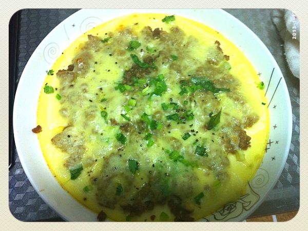 肉沫芝士锔蒸蛋