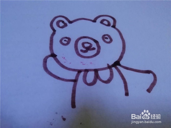 怎么样用简笔画画小熊
