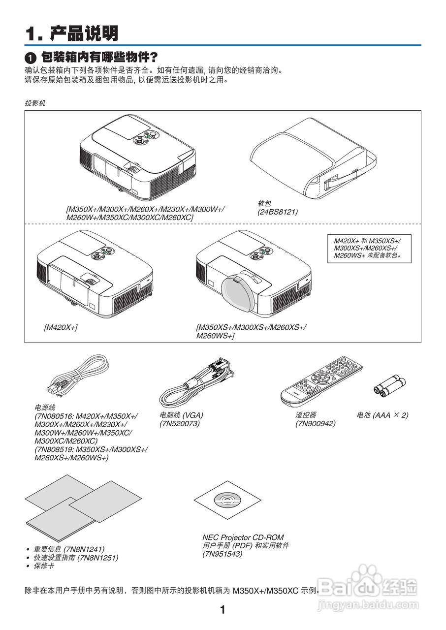 NEC NP-M260XS+投影机使用说明书:[2]