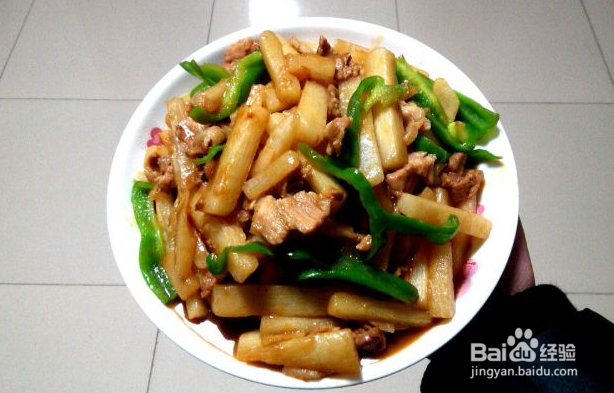 山药炒肉的做法