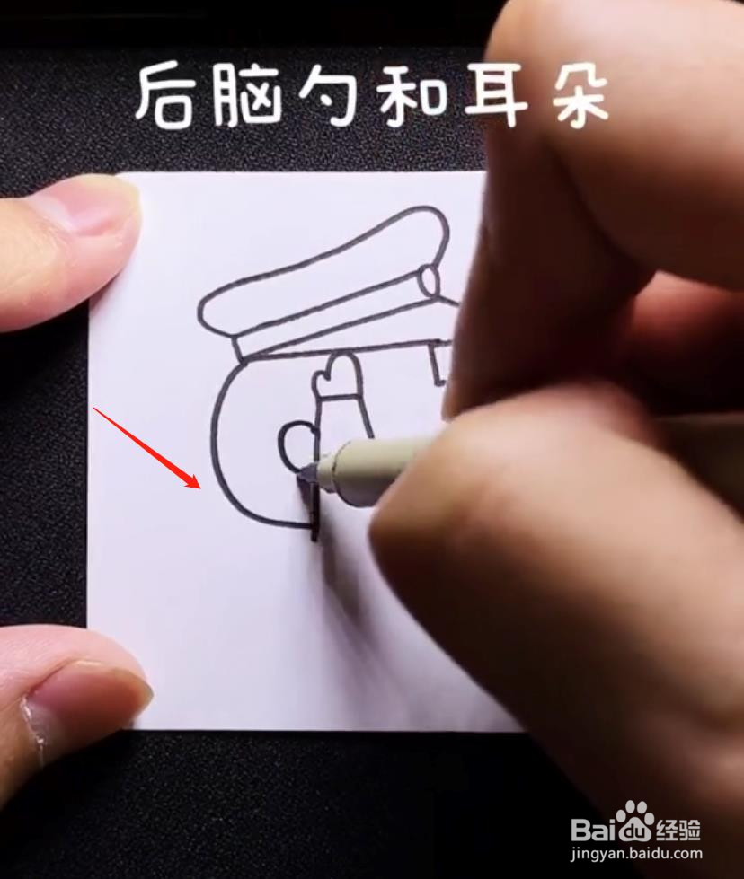 怎么用数字“5”画一个戴军帽敬礼的蜡笔小新