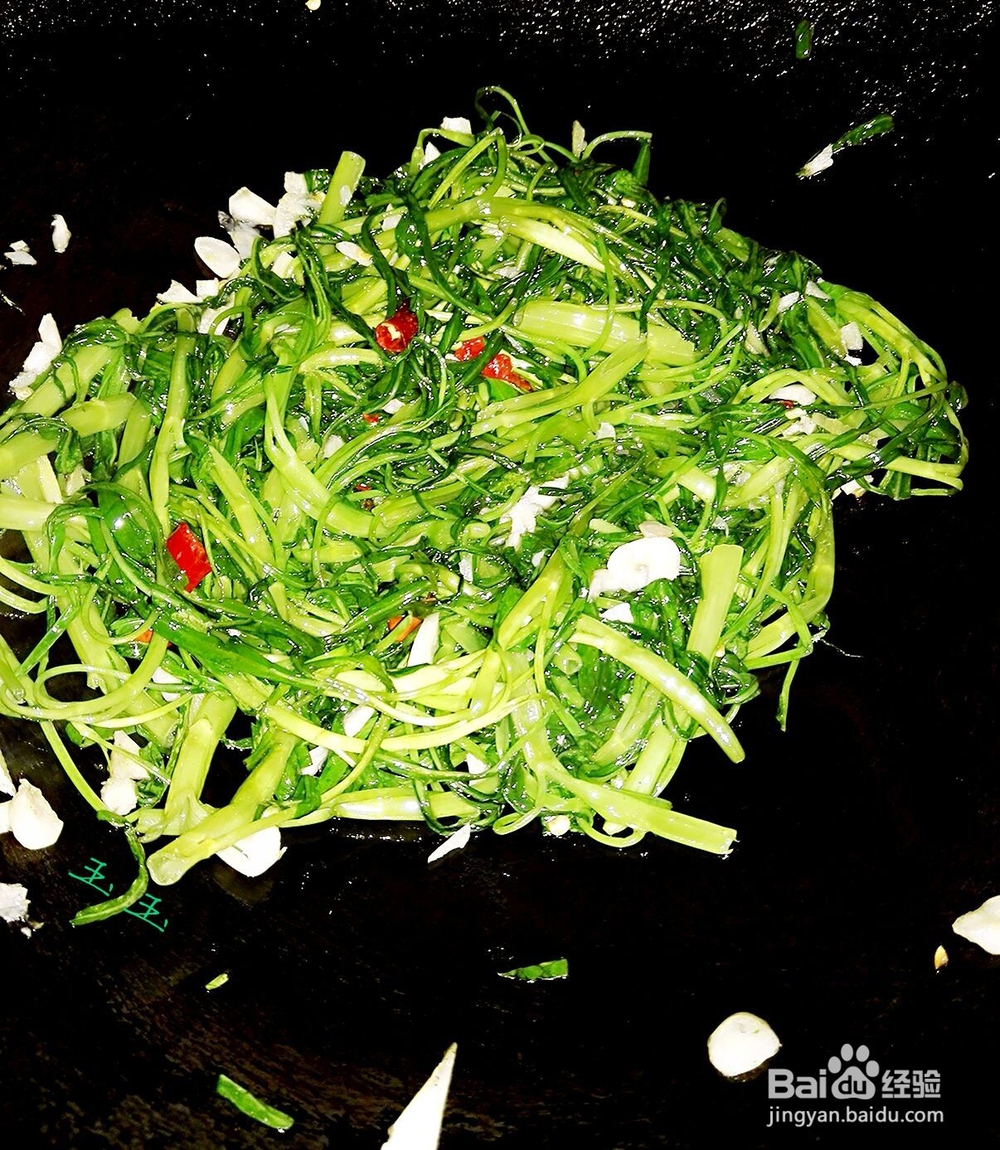 家常小炒干辣椒炒空心菜怎么做