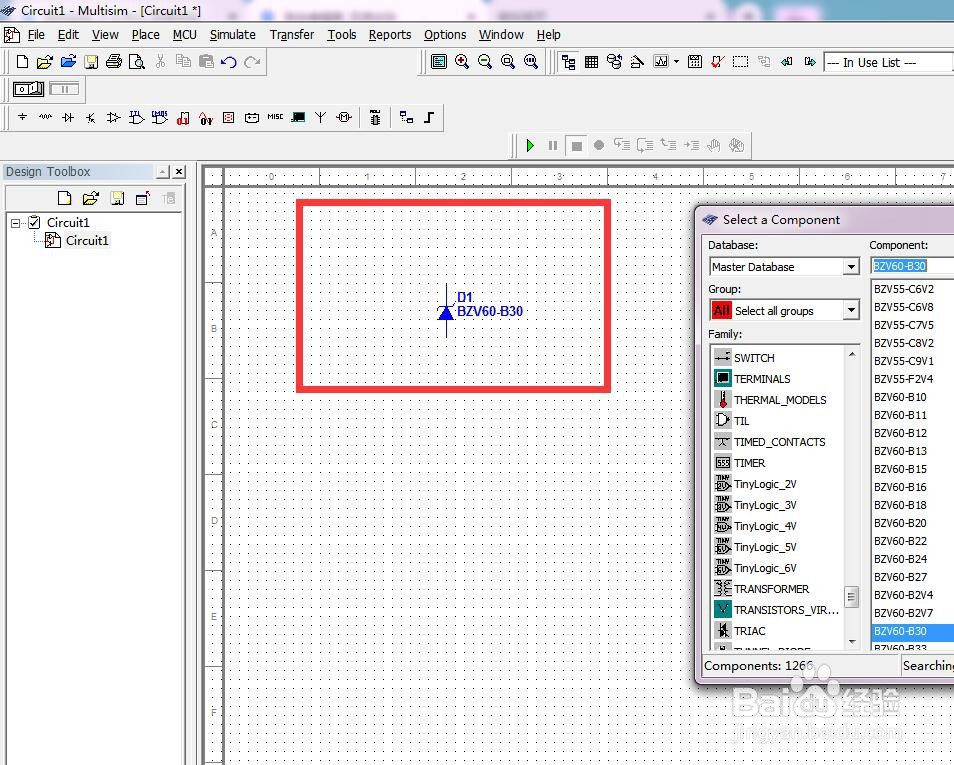 如何使用Multisim绘制BZV60-B30二极管？
