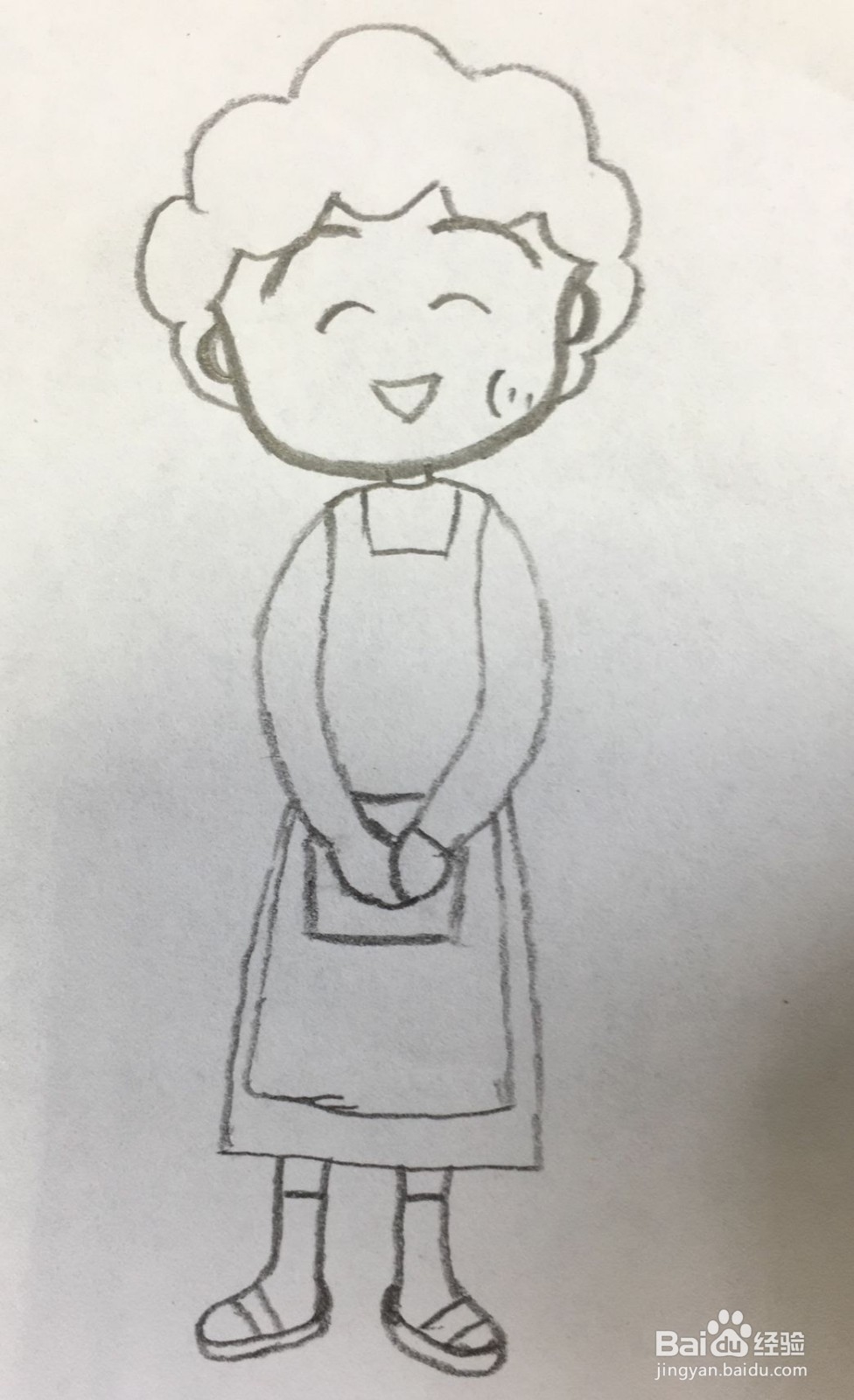 围裙奶奶怎么画