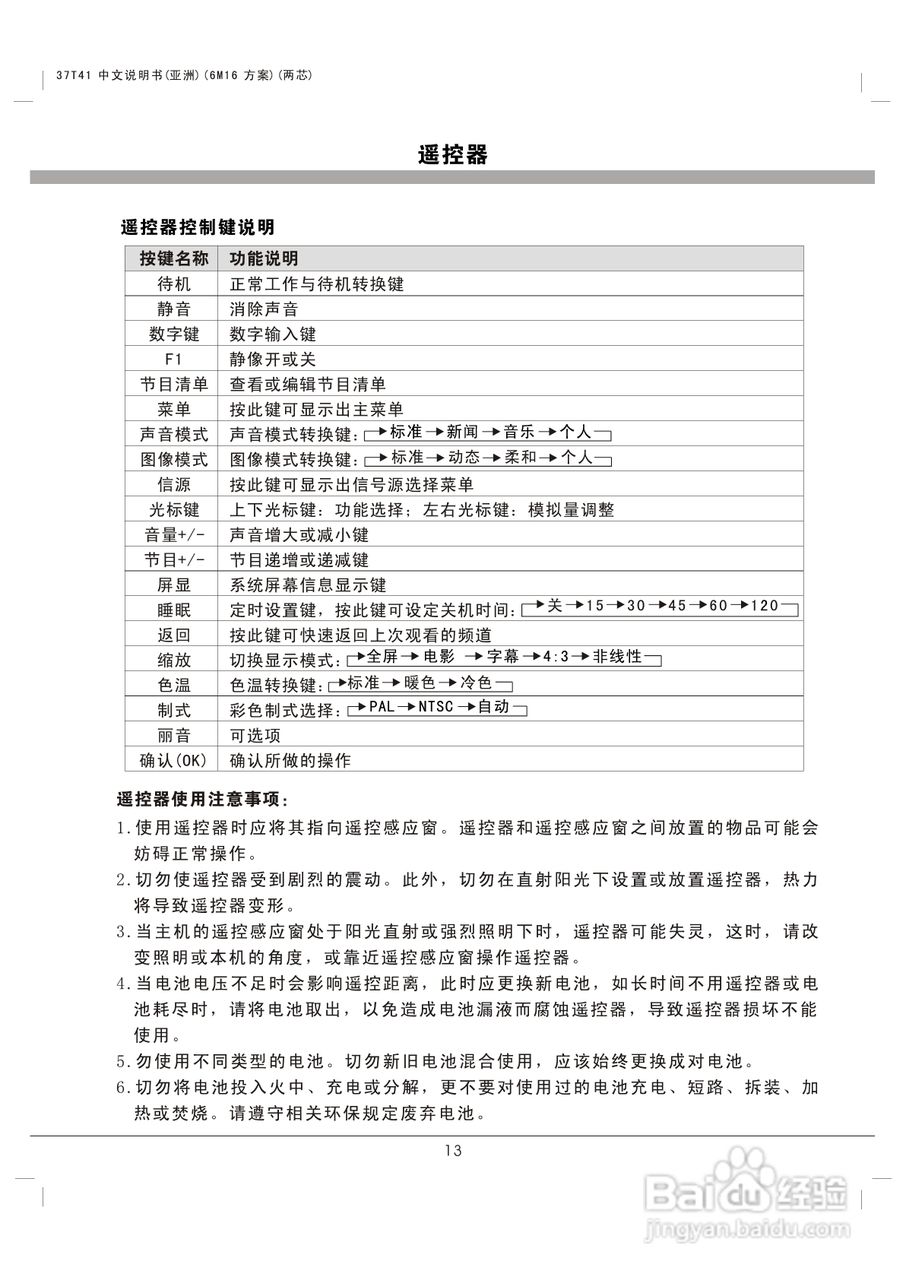 熊猫电子L37K01液晶彩色电视机说明书:[2]