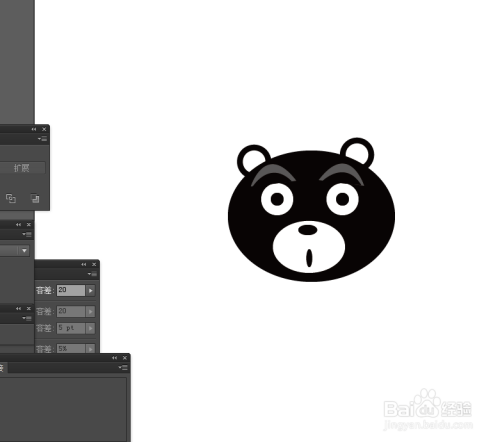 Ai简单绘制卡通动物熊的头像