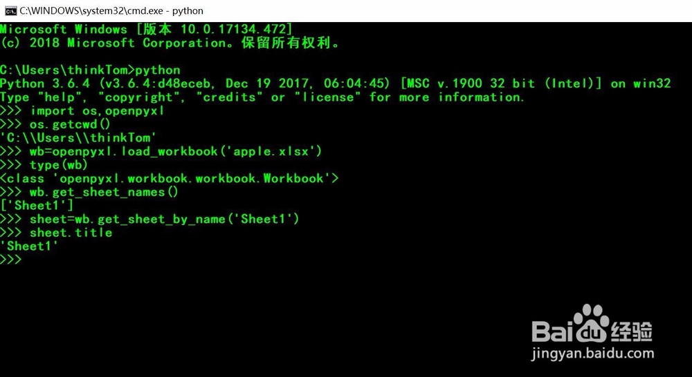如何使用python的openpyxl模块读取Excel文档