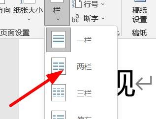 Word2022如何将文字分为两栏